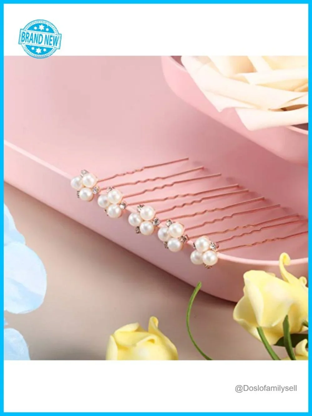 18 Pearl Hair Pins Rhinestone Crystal Bobby Clips for Wedding Bridal